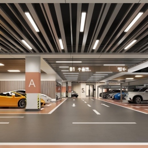 现代停车场3D模型下载